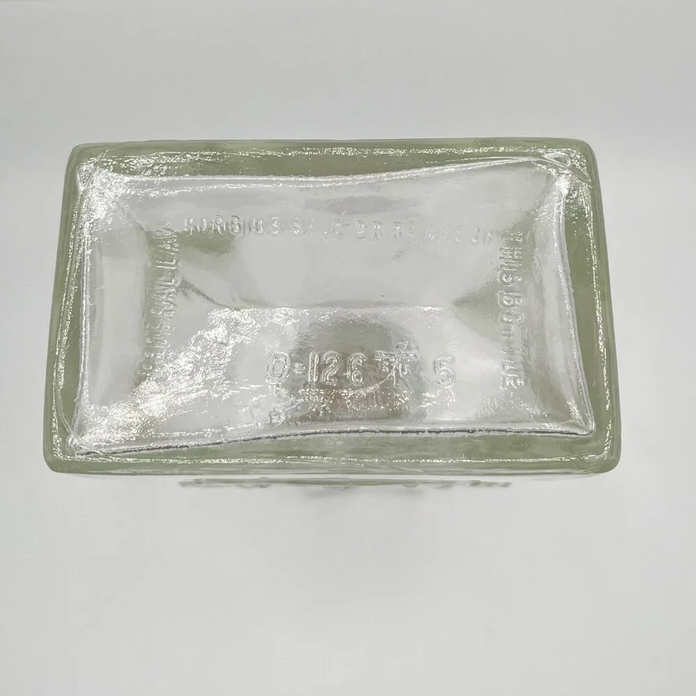 Vintage MCM Crown Royal Whiskey Decanter Clear Glass Square Cut D-126 EMPTY